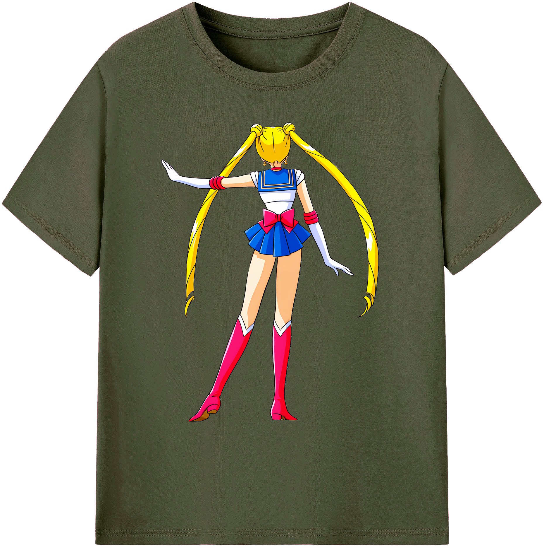 （画像用） 美少女戦士セーラームーン 月野 うさぎ つきの うさぎ Sailor Moon Tsukino Usagi 綿100％ メンズ半袖Tシャツ｜肌触りやわらか＆通気性